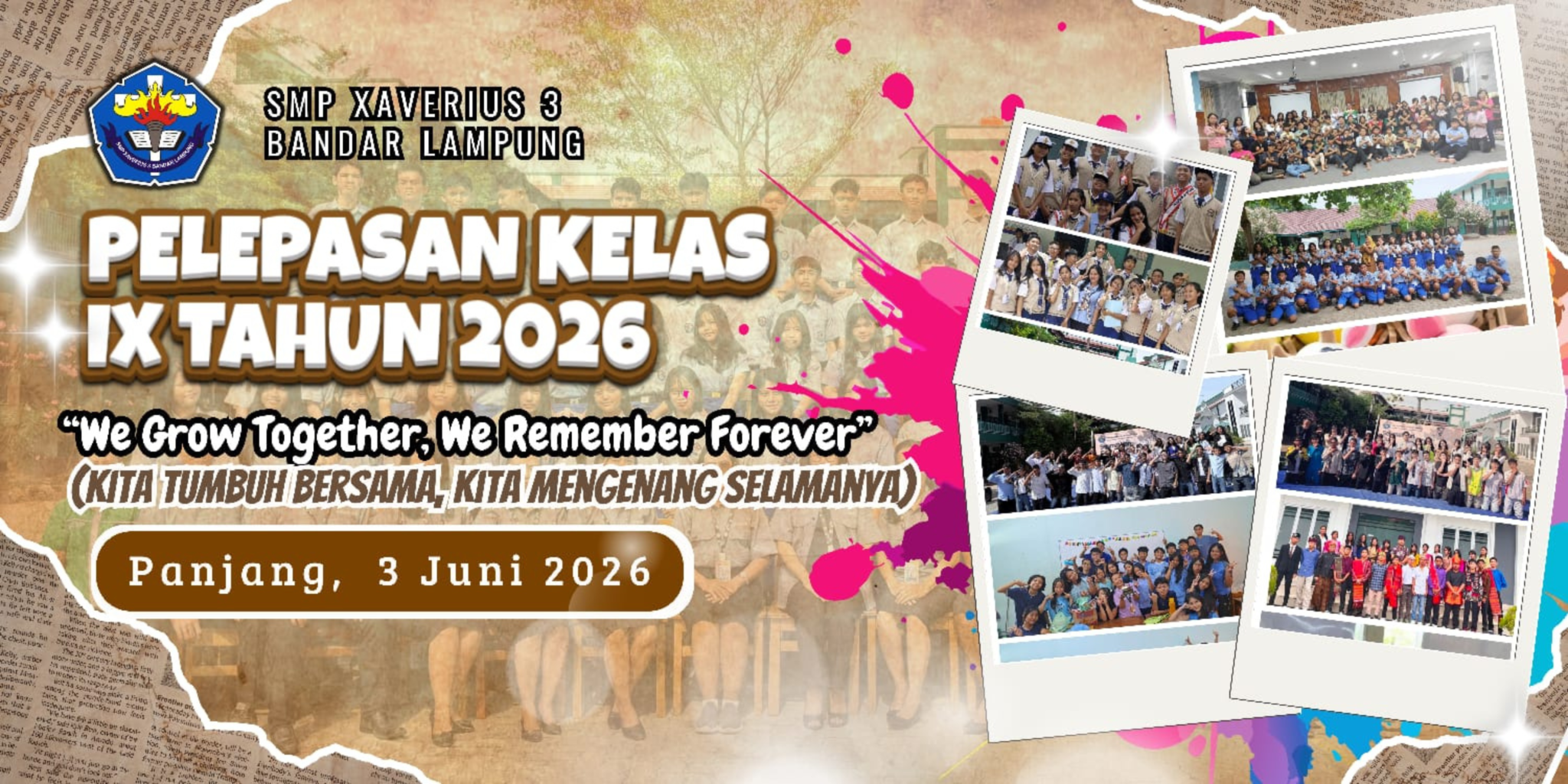 Pelepesan Siswa SMP Xaverius 3 Bandar Lampung Tahun Pelajaran 2025/2026